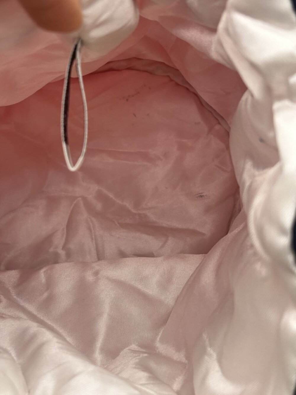 Christian Dior Pink Drawstring Makeup Bag Satin CD Logo Cosmetic Pouch Vintage - Picture 15 of 16